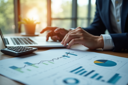 Personne en costume analysant des documents financiers