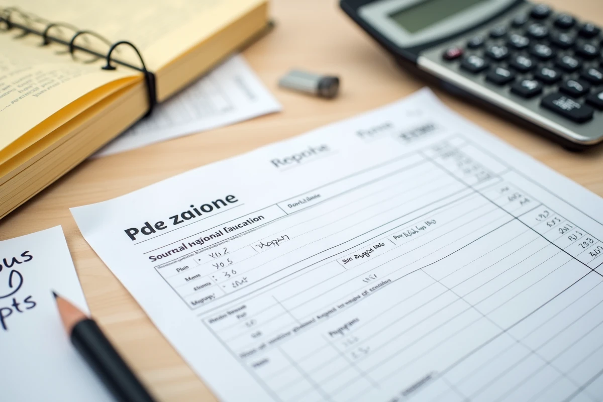 Bulletin de salaire de l'éducation nationale avec calculatrice et notes manuscrites sur les indemnités et heures supplémentaires