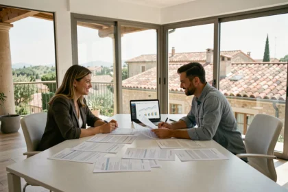 Courtier en crédit immobilier dans le Var conseillant un couple pour leur projet immobilier