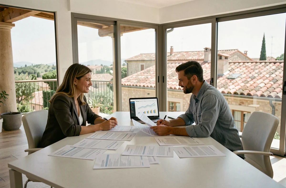 Courtier en crédit immobilier dans le Var conseillant un couple pour leur projet immobilier
