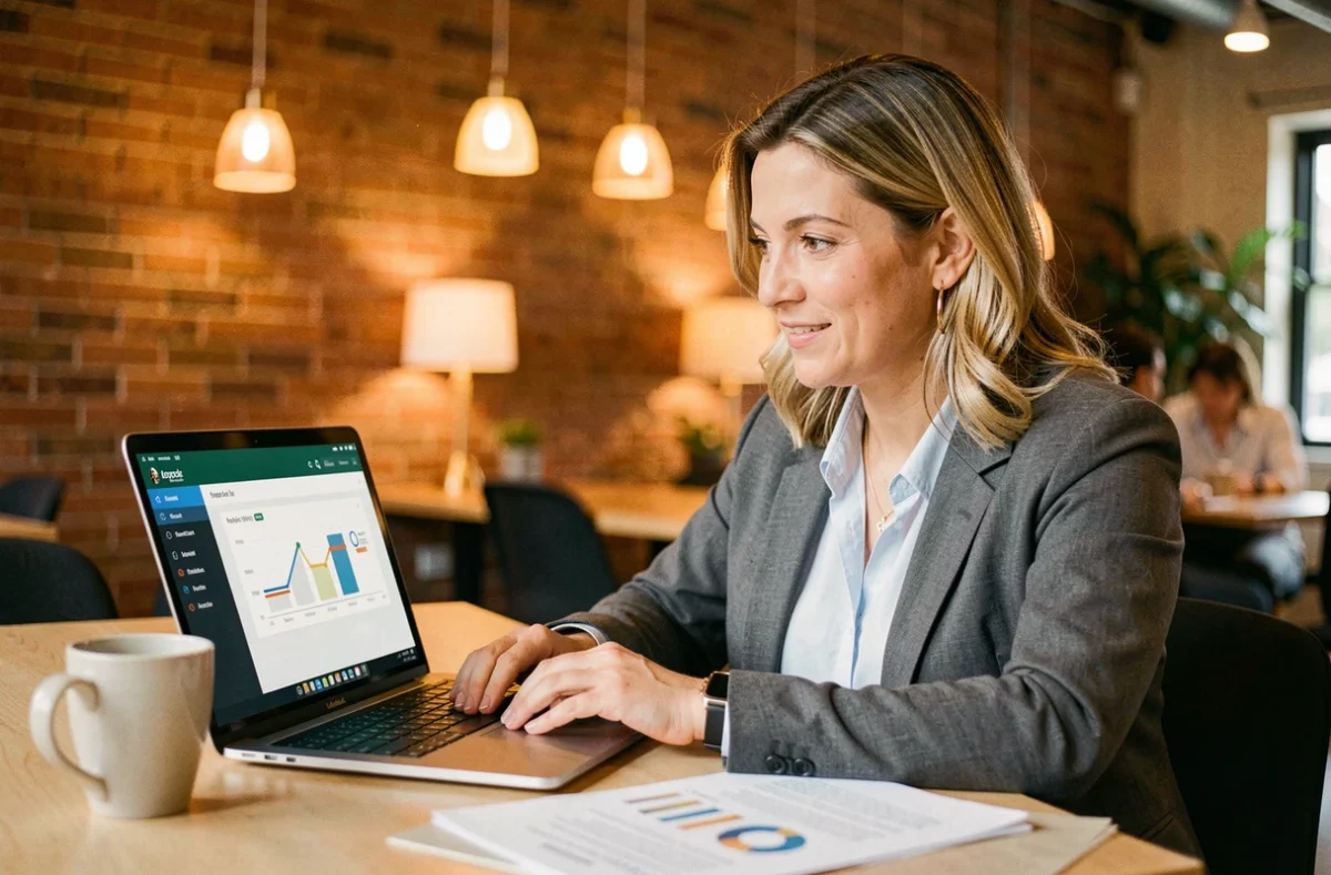 Consultante Crédixia réalisant une simulation de prêt immobilier en ligne pour un client