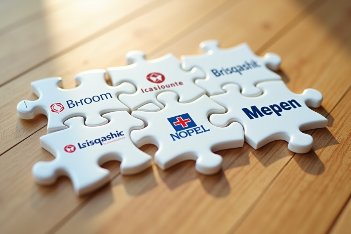 Pièces de puzzle avec logos d